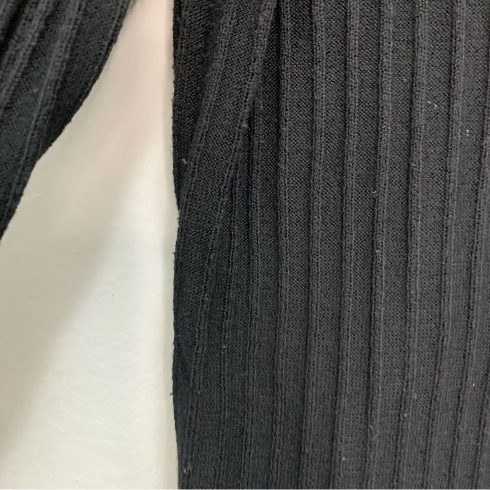 International Concepts Black Ribbed Tie Front Shirt Size Large - Picture 6 of 7